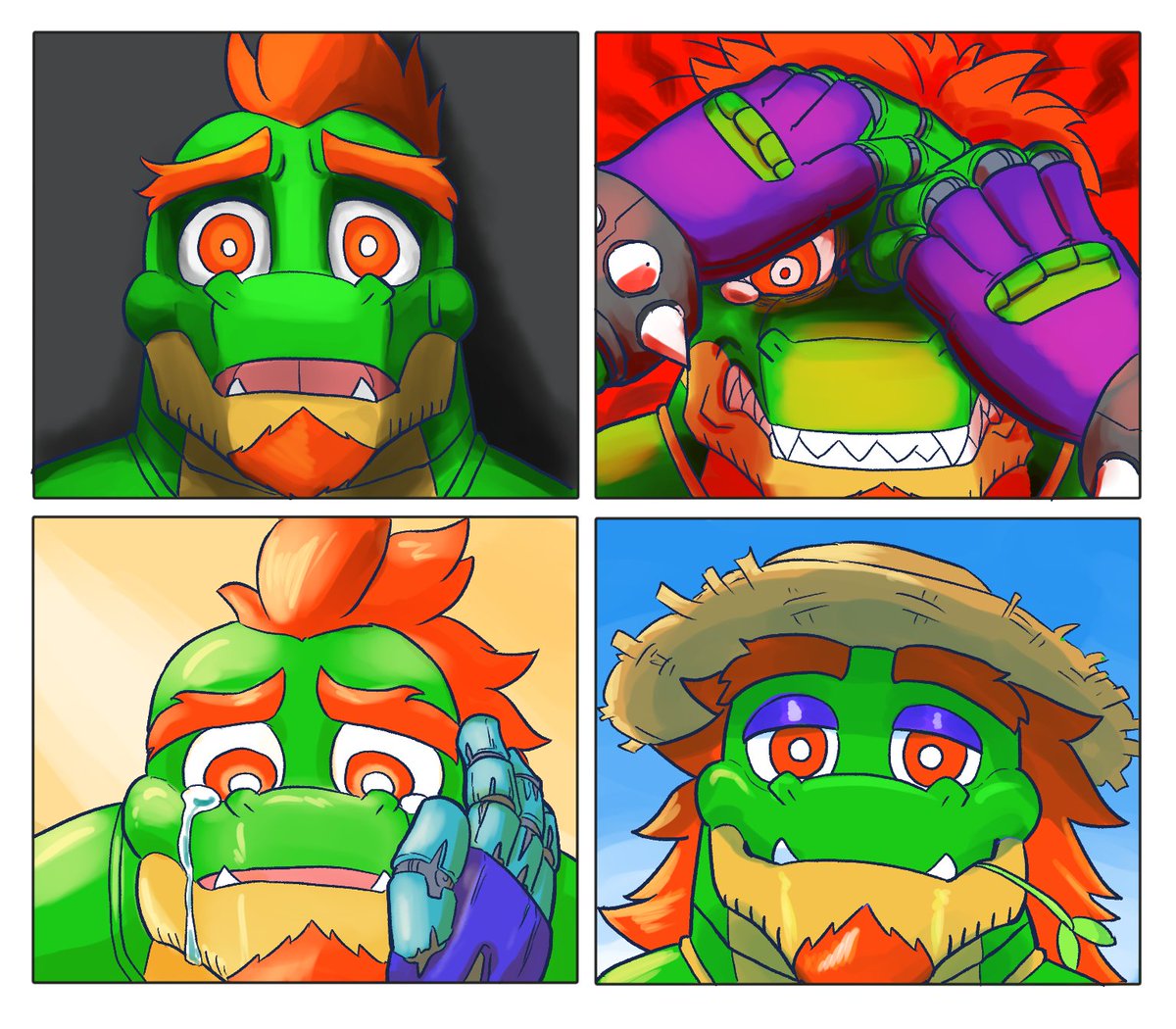 LeafGhost1's tweet photo. His design and lore.
Must be a tough and arrogant gator outside but also an insecure and soft lizard inside. https://t.co/hc5nGiOrSs