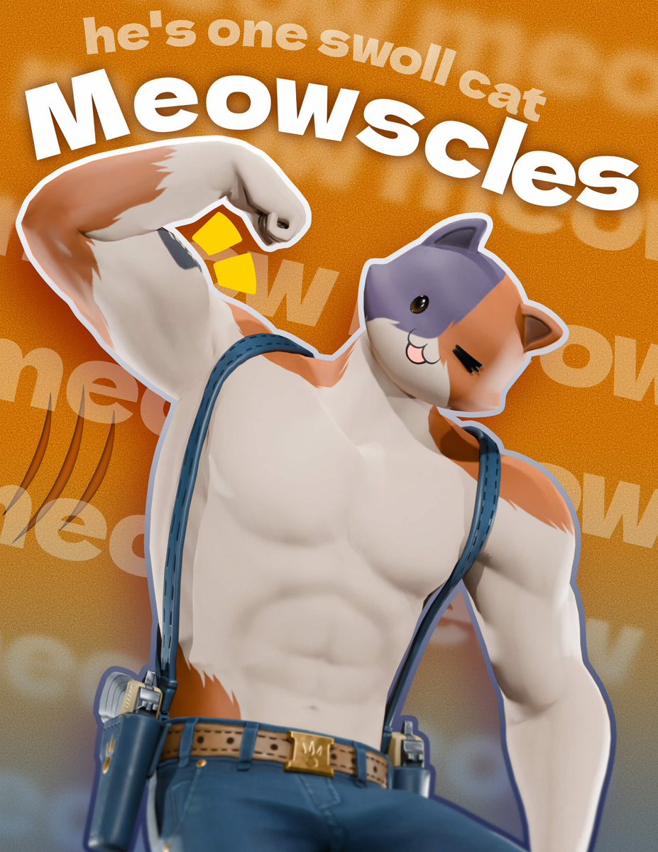 atashion64's tweet photo. Meowscles poster!! https://t.co/FJMFKqL9OH