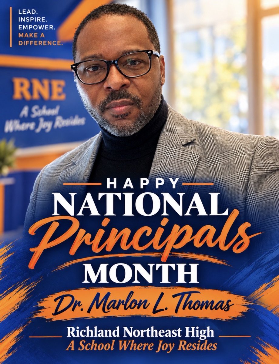 DrMarlonThomas's tweet photo. Happy National Principals Month to all of my fellow colleagues! 🎉 https://t.co/fmTJbaA6tr