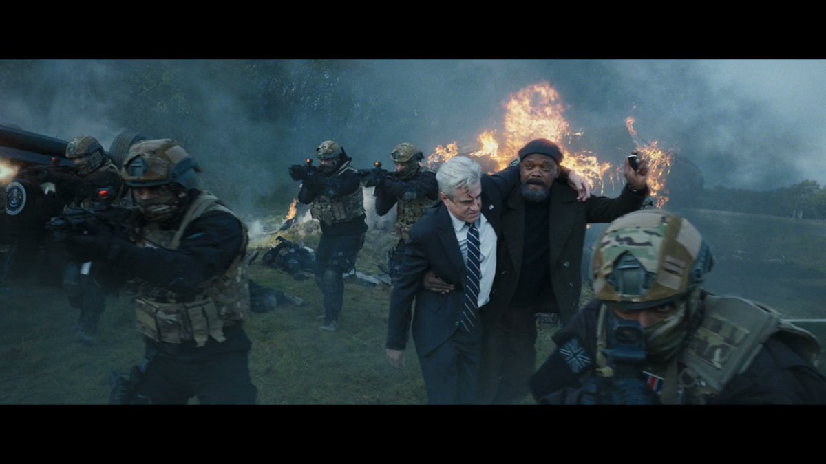 ken2158's tweet photo. Just watched episode 4 "Beloved" of "Secret Invasion". G'iah survives from shot due to Gravik's machine that empowered her. Rhodes turns out to be Skrull named Raava. Fury saved President Ritson from Gravik's attack, but Talos dies.
#SecretInvasion #Disney #Marvel #MCU https://t.co/hS3tBjPCUg