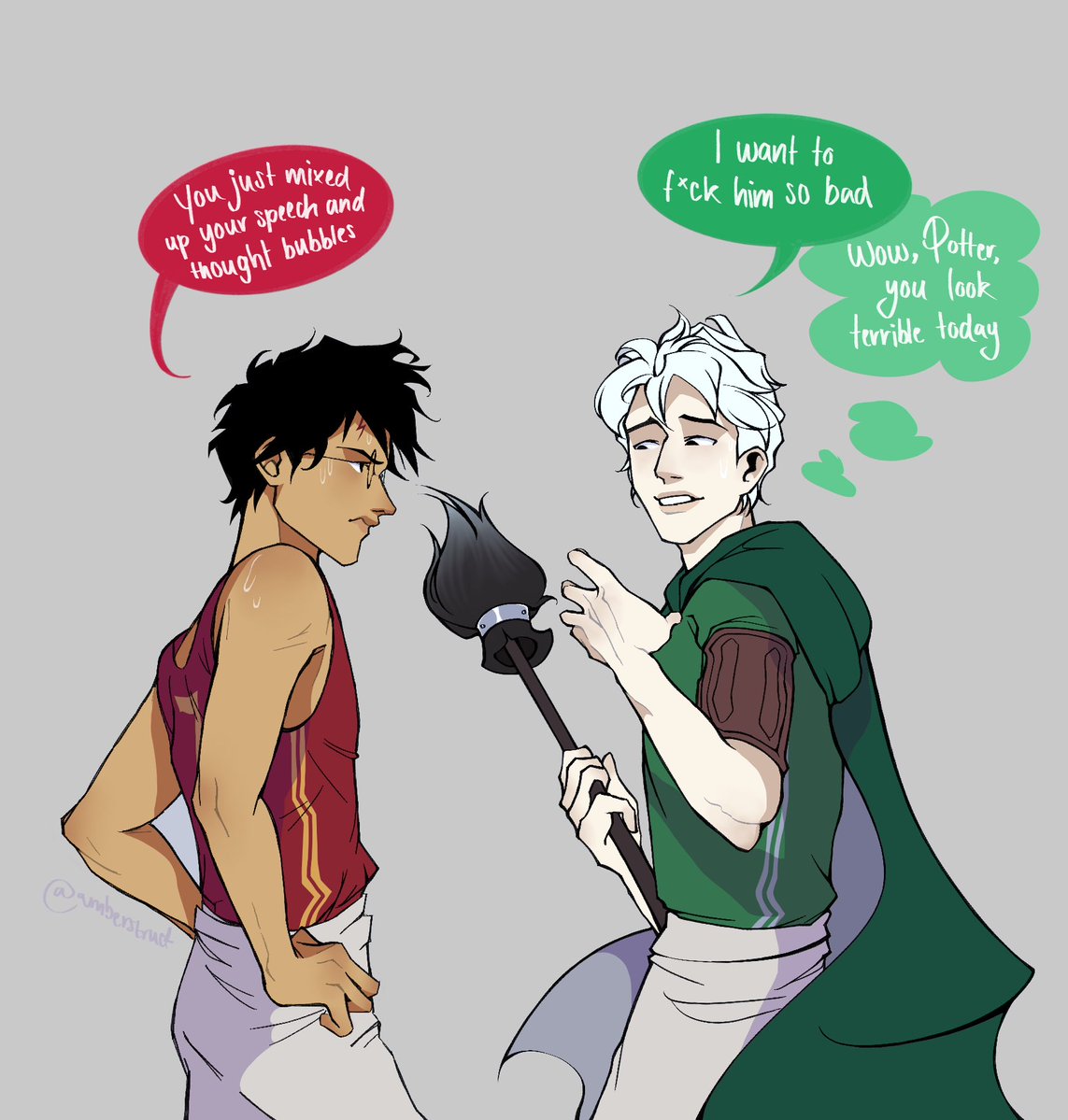 amberstruckart's tweet photo. fourth wall joke #drarry https://t.co/1gzuRpWq96