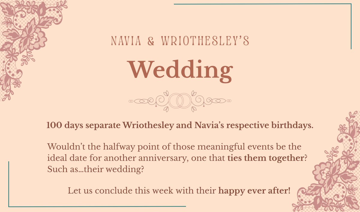 WrioviaWeek's tweet photo. 🌼 Wriovia Week 2026 — Day 7: Wedding 🐺 

It is the last day, yet also the most important one for our couple! 💞

Let us conclude #wrioviaweek2026 with a bang ☺️💕

Send us a DM if you'd like to be in the Wriovia Discord group 😊 

#wriovia #Navia #Wriothesley https://t.co/787kNR2wAl