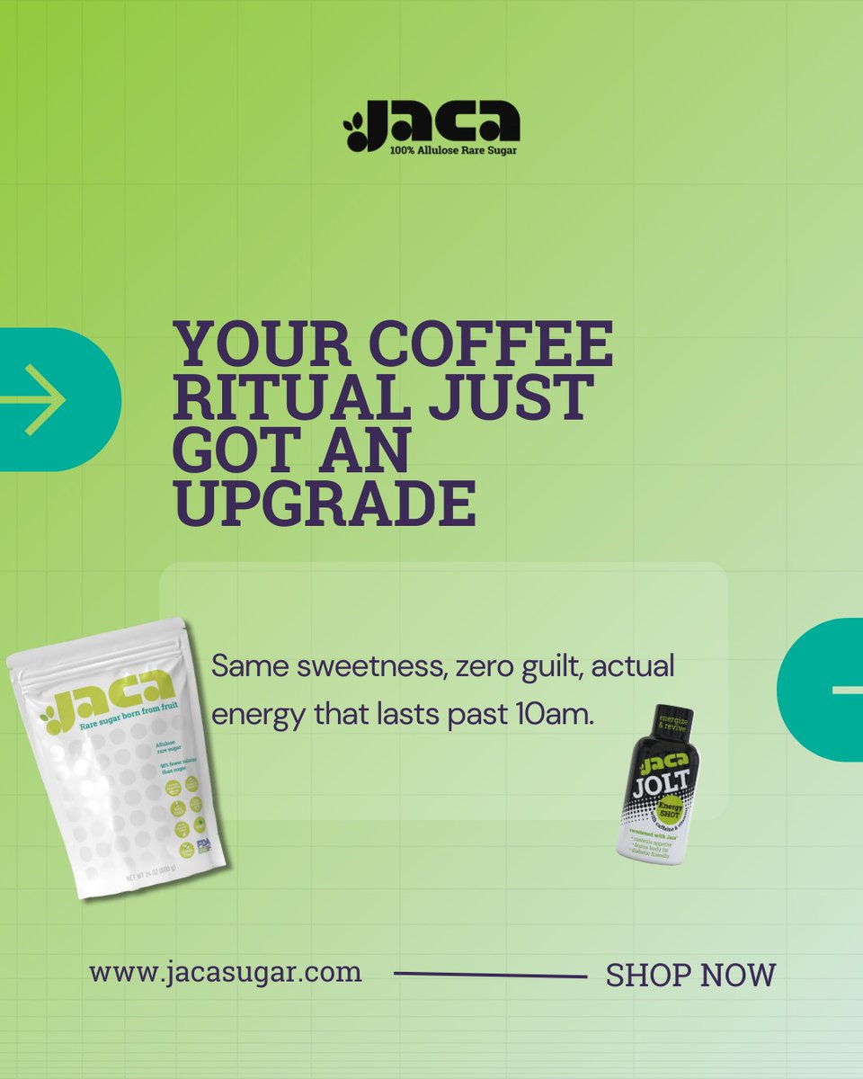 peteferrari28's tweet photo. There's a reason people are switching their sweetener and it goes way beyond calories.

Jaca is a rare sugar born from fruit that actually works with your body.

• Diabetic friendly and keto friendly
• FDA GRAS approved and clinically validated
• Activates GLP-1 enzymes to help regulate appetite
• Zero aftertaste, zero digestive distress
• Tastes, bakes, and caramelizes just like conventional sugar

Same sweetness. No compromise. No guilt.

Shop now at https://t.co/JrUNMe4q0Y