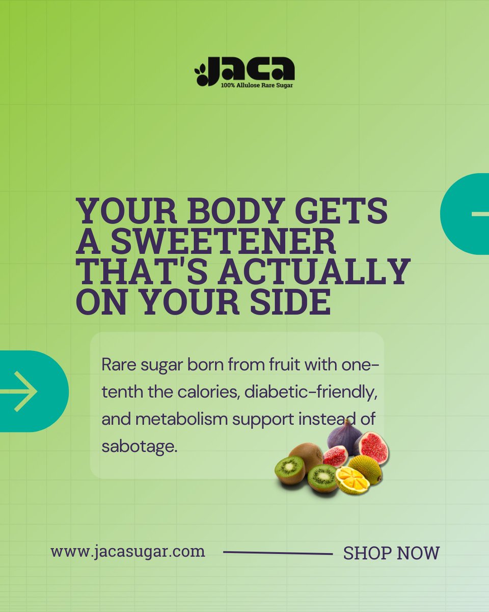 peteferrari28's tweet photo. There's a reason people are switching their sweetener and it goes way beyond calories.

Jaca is a rare sugar born from fruit that actually works with your body.

• Diabetic friendly and keto friendly
• FDA GRAS approved and clinically validated
• Activates GLP-1 enzymes to help regulate appetite
• Zero aftertaste, zero digestive distress
• Tastes, bakes, and caramelizes just like conventional sugar

Same sweetness. No compromise. No guilt.

Shop now at https://t.co/JrUNMe4q0Y