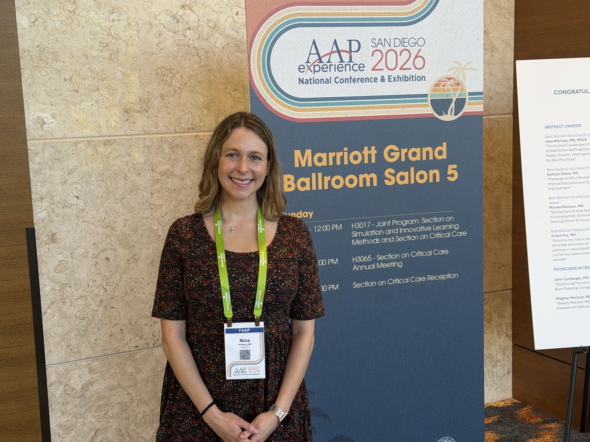 childrensatl's tweet photo. Today, Dr. Nina Fainberg gave attendees a glimpse into the future of pediatric critical care, sharing career insights and timely topics impacting pediatric care—especially valuable for residents and trainees attending @AAPExperience. https://t.co/8vYgfcTDJ1. #AAP2026 https://t.co/Wwq0DxnJWp