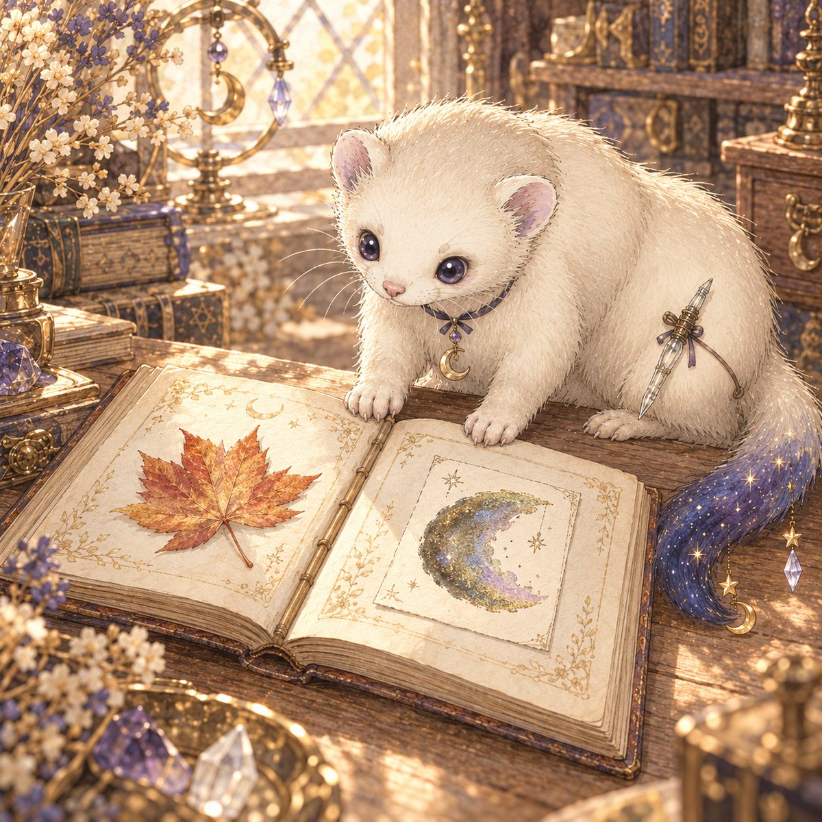 fn_story_lue's tweet photo. 10月の最初に届いた赤い葉と
「名月の忘れもの」から生まれた
小さな月
忘れないように
ふたつ並べて記録帳へ
秋の思い出が
また1ページ増えました
みんなが残しておきたい
秋の思い出はなに？🍁🌙
#Fairynote #Lue https://t.co/fvyPfxT9fZ