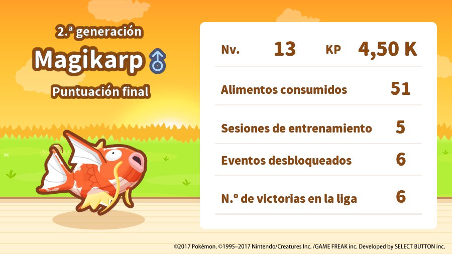 Carloschu98's tweet photo. ¡Magikarp ha alcanzado el nivel máximo!
No duró mucho pero se esforzó al máximo y se agradece ¡Gracias, #Magikarp!
#Forzamagikarp! https://t.co/pivRUFHhX7