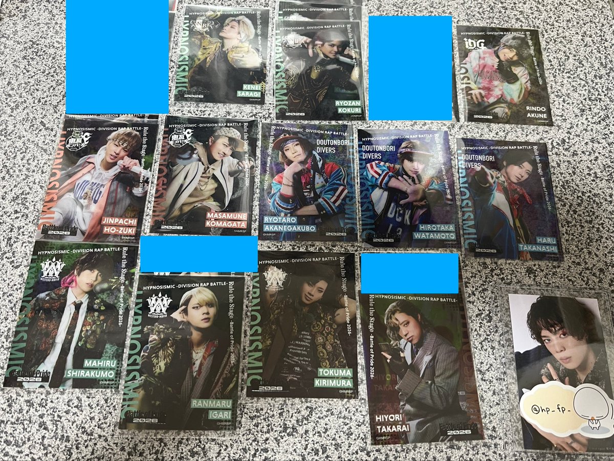 hp_fp_'s tweet photo. <交換/譲渡> ヒプステ BoP クリカ クリアカード グッズ

譲: 狐久里 蛇穴 甚八 正宗 ハル ヒロリン リョータ 蘭丸 真日瑠 徳磨 灯依里 
阿久根*
過去作↓
谷ケ崎*三郎 天谷奴 堂庵

求:定価、bopクリカ時空院♾️.道四郎
>時空院なんでも

*は時空院との交換
郵送/都内手渡し
お気軽にお声掛けください https://t.co/IMS0al2WzO