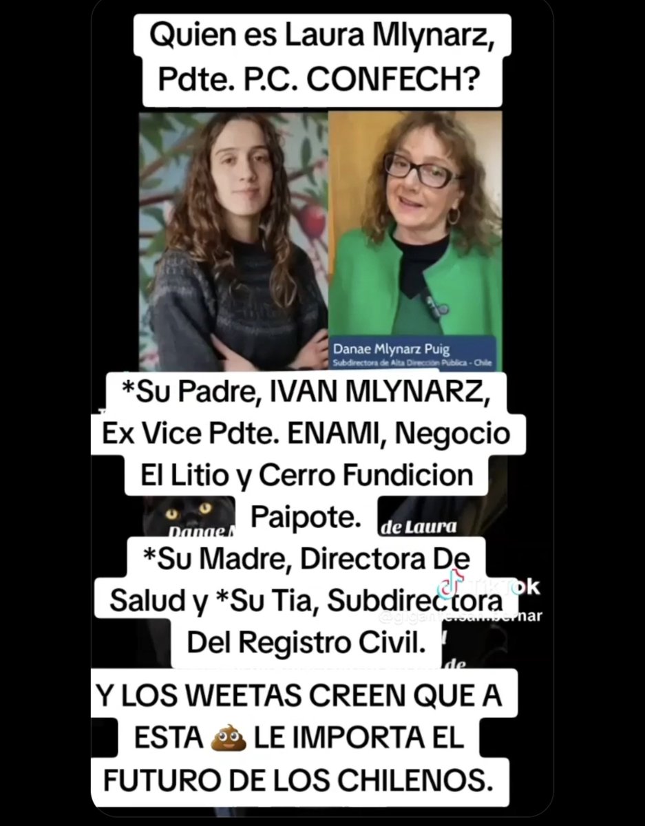 zurditabella261's tweet photo. El negocio familiar financiado por el Estado👇
​Laura Mlynarz en la dirigencia estudiantil:
Padre: Iván Mlynarz (Vicepresidente ENAMI / Litio)
Madre: Directora de Salud
Tía: Subdirectora Registro Civil. Los del pueble! 🤣 https://t.co/Hq5uneXSAR