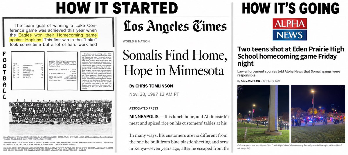 MichaelH_MN's tweet photo. Somali Gang wars during a homecoming game.

A perfect allegory for how unfettered migration is destroying our culture. https://t.co/DaSA30RESQ