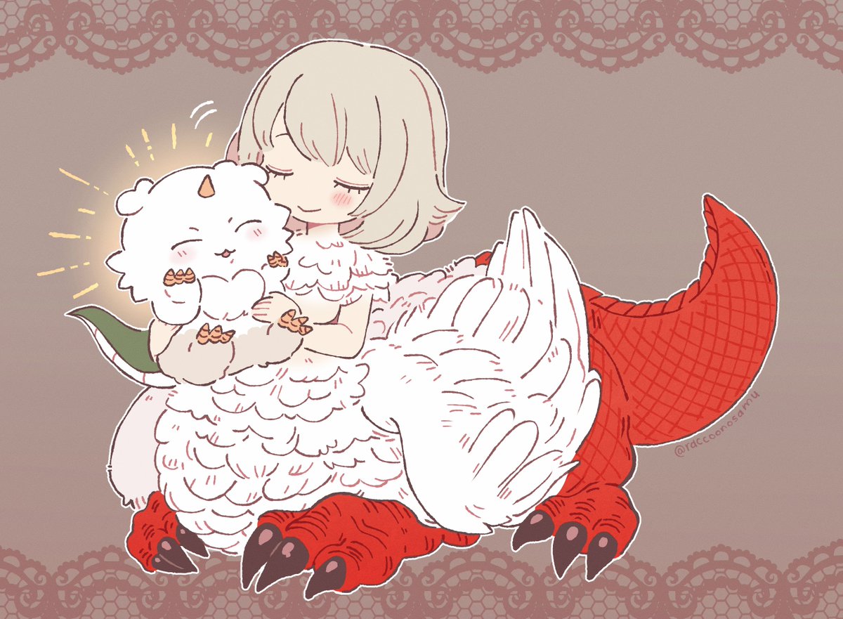 raccoonosamu's tweet photo. cuddling chimeras https://t.co/vUTpjVTEMj