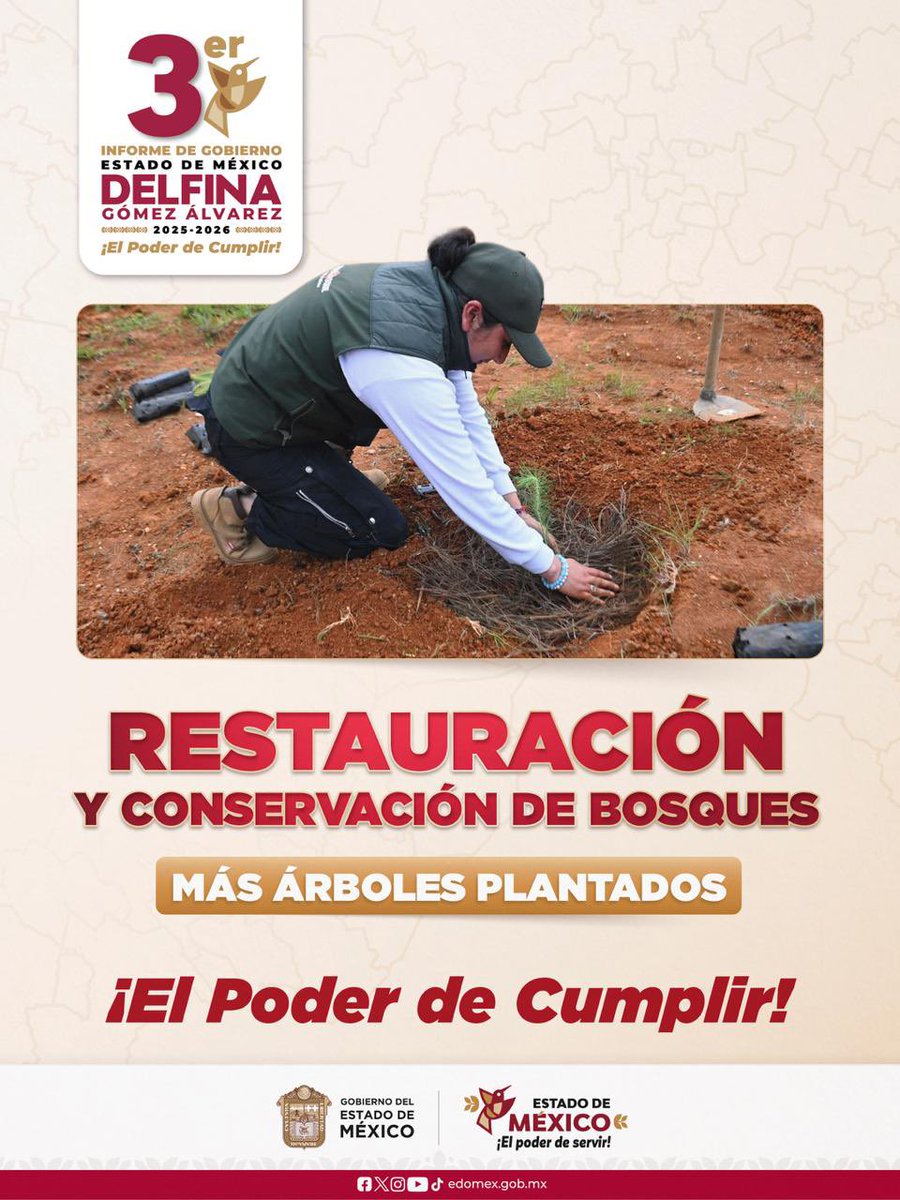 delfinagomeza's tweet photo. ¡#ElPoderDeCumplir también es con nuestros bosques!
Cuida el medio ambiente, también es proteger nuestro #EdoMéx y asegurar un mejor futuro para nuestra niñez.
#ElPoderDeServir #InformeEdoMéx https://t.co/BwtxDfxCSu