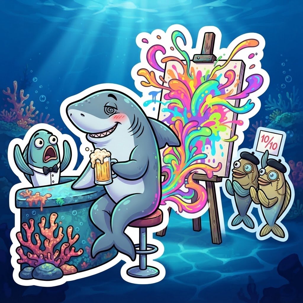 SHARTSHARKSOL's tweet photo. Friday night routine:
🍺 Crack open a cold one 🦈 Relax 💨 Let the creative process happen naturally 🎨 Wake up to a gallery opening
Every artist has their muse. His is beer.
$SHART CA: JEFjRtM9xF6scSngMvvT4kvaDrzhERCqyx8U4mmQpump

https://t.co/XK6rkEuriI https://t.co/0T6xoVD8KZ