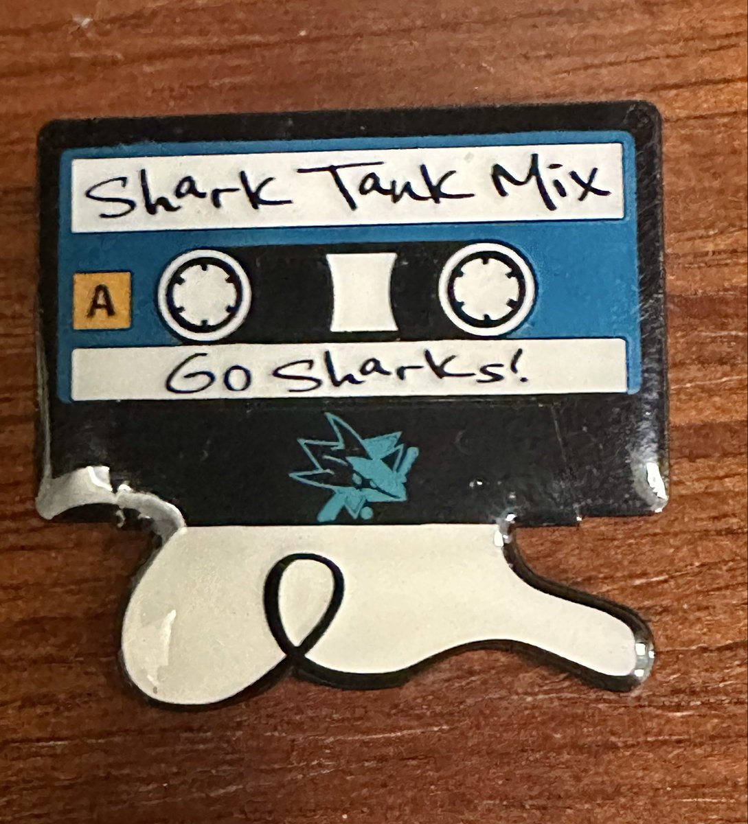 jbecher's tweet photo. Tonight’s #sjsharks pin of the game 

(In honor of the pregame opening show) https://t.co/ILtK9b1Xc0
