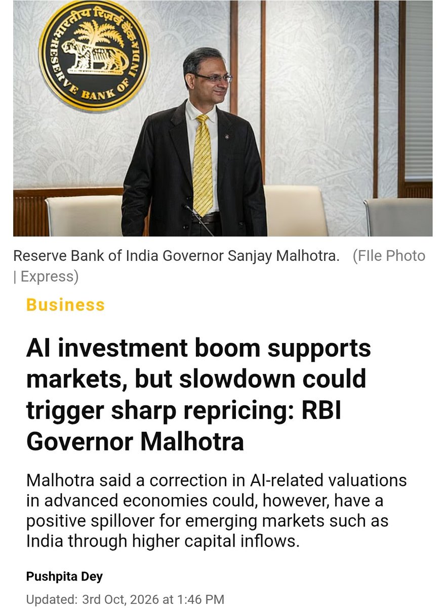 Krishg25's tweet photo. Means once AI bubble burst, that smart money will fly to India!? 🤔 https://t.co/TKvvalBGMD