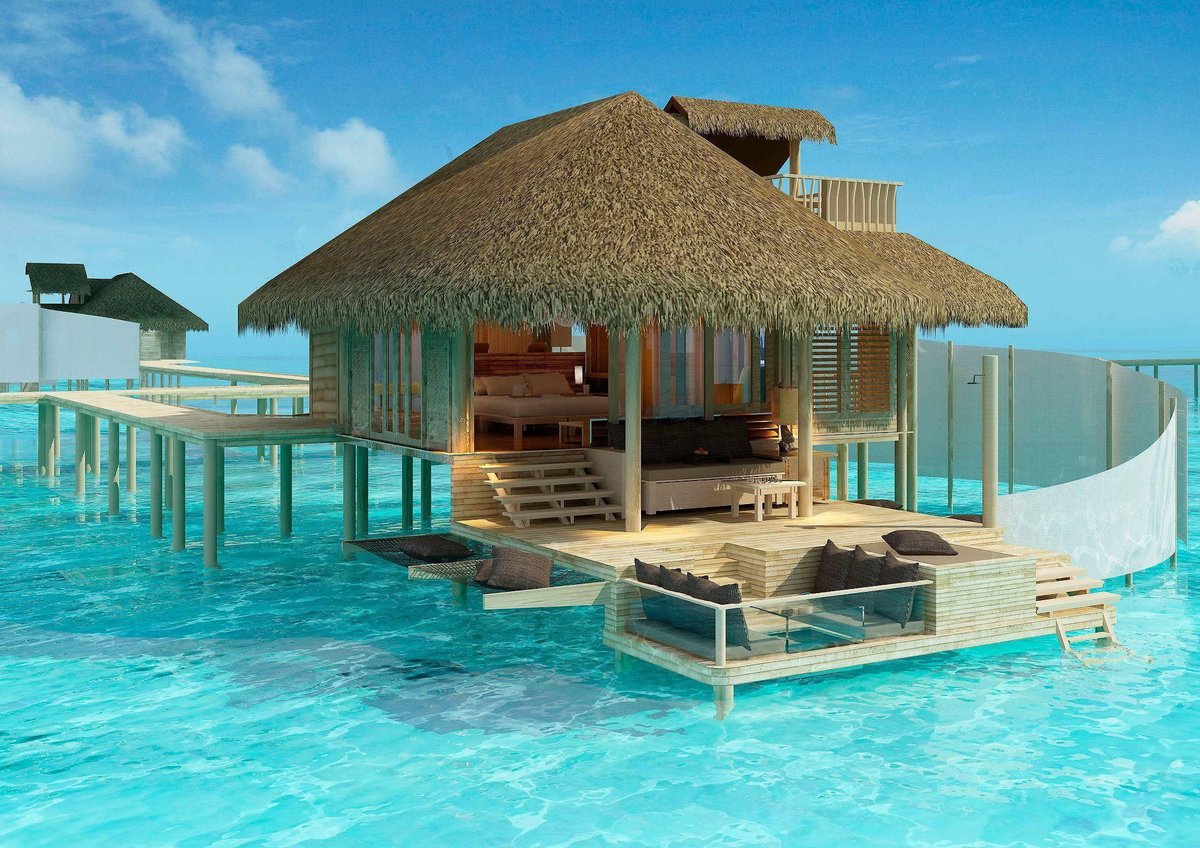 UNselfishcow's tweet photo. @RealisticPoetry A beach bungalow somewhere. One of these would do. 😌💭 https://t.co/WxM8w5gsdK
