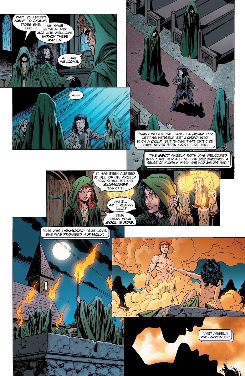 alluragp's tweet photo. Curiosidade:

Em Teen Titans #8 (2003), é revelado que a feiticeira Tala acolheu e manipulou a mãe de Ravena, Arella (antes Angela) que estava perdida nas ruas. Tala a encurralou na seita, usando-a como hospedeira para a semente de Trigon, resultando no nascimento da Ravena. https://t.co/5vdm2ZLwTX