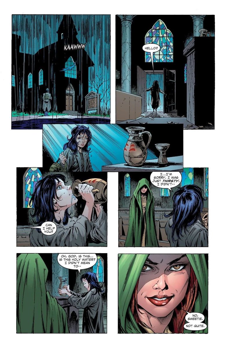 alluragp's tweet photo. Curiosidade:

Em Teen Titans #8 (2003), é revelado que a feiticeira Tala acolheu e manipulou a mãe de Ravena, Arella (antes Angela) que estava perdida nas ruas. Tala a encurralou na seita, usando-a como hospedeira para a semente de Trigon, resultando no nascimento da Ravena. https://t.co/5vdm2ZLwTX