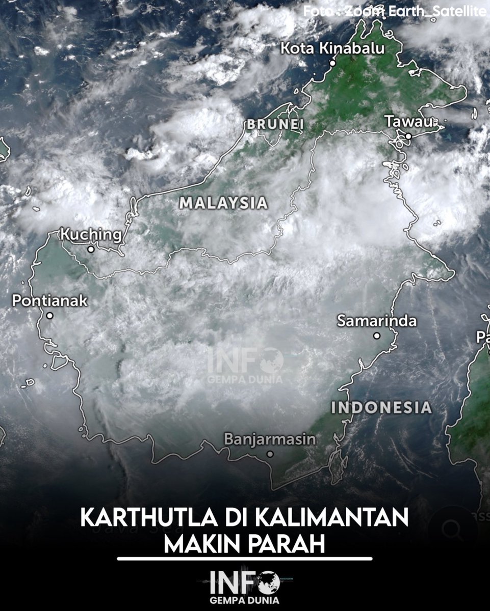 infogempadunia's tweet photo. Hari ini (4 Oktober 2026) hampir seluruh wilayah Indonesia tertutupi asap karhutla.

Kondisi udara di sejumlah wilayah Indonesia kembali dipengaruhi oleh asap karhutla dan polusi. Berdasarkan citra satelit, asap dan polusi terlihat hampir menyelimuti seluruh wilayah Indonesia.

Di Sumatra, asap terutama berasal dari kebakaran hutan dan lahan yang terjadi di sejumlah wilayah. Beberapa wilayah masih menunjukkan adanya titik panas baru, sehingga sumber asap belum sepenuhnya berkurang.

Kalimantan juga masih menjadi salah satu wilayah yang terdampak cukup luas oleh asap kebakaran. Asap dari kebakaran di wilayah ini dapat terbawa angin menuju wilayah lain, termasuk Sulawesi.

Sementara itu, di Jawa, kondisi udara tidak hanya dipengaruhi oleh asap kebakaran, tetapi juga polusi dari aktivitas perkotaan, kendaraan, industri, dan berbagai aktivitas manusia lainnya.

Di bagian timur Indonesia, Papua juga masih menghadapi dampak asap dari kebakaran yang terjadi di wilayah Papua Selatan. Titik panas baru juga masih muncul di wilayah tersebut.

Sementara itu, Bali dan Nusa Tenggara relatif memiliki kondisi udara yang lebih baik karena letaknya cukup jauh dari sumber-sumber asap utama.

Kondisi ini tentunya masih dapat berubah mengikuti perkembangan kebakaran, arah angin, serta kondisi atmosfer.

Melihat kondisi saat ini, sepertinya penanganan karhutla yang sudah dilakukan masih belum cukup. Ketika asap dari kebakaran sebelumnya masih menyelimuti banyak wilayah, titik-titik panas baru masih muncul di Sumatra, Kalimantan, dan Papua Selatan.

Persoalannya bukan hanya kebakaran, tetapi juga asap yang dapat terbawa angin dan memengaruhi kualitas udara hingga ke wilayah yang jauh dari sumber kebakaran.

Penanganan karhutla perlu dilakukan secara menyeluruh, mulai dari pencegahan, pemantauan titik panas, penanganan kebakaran, hingga penindakan terhadap pembakaran. Sebab jika titik panas baru terus bermunculan, sebaran asap akan semakin sulit dikendalikan dan kualitas udara di banyak wilayah Indonesia akan terus terdampak.

Salam
@infogempadunia

#info #asap #karhutla