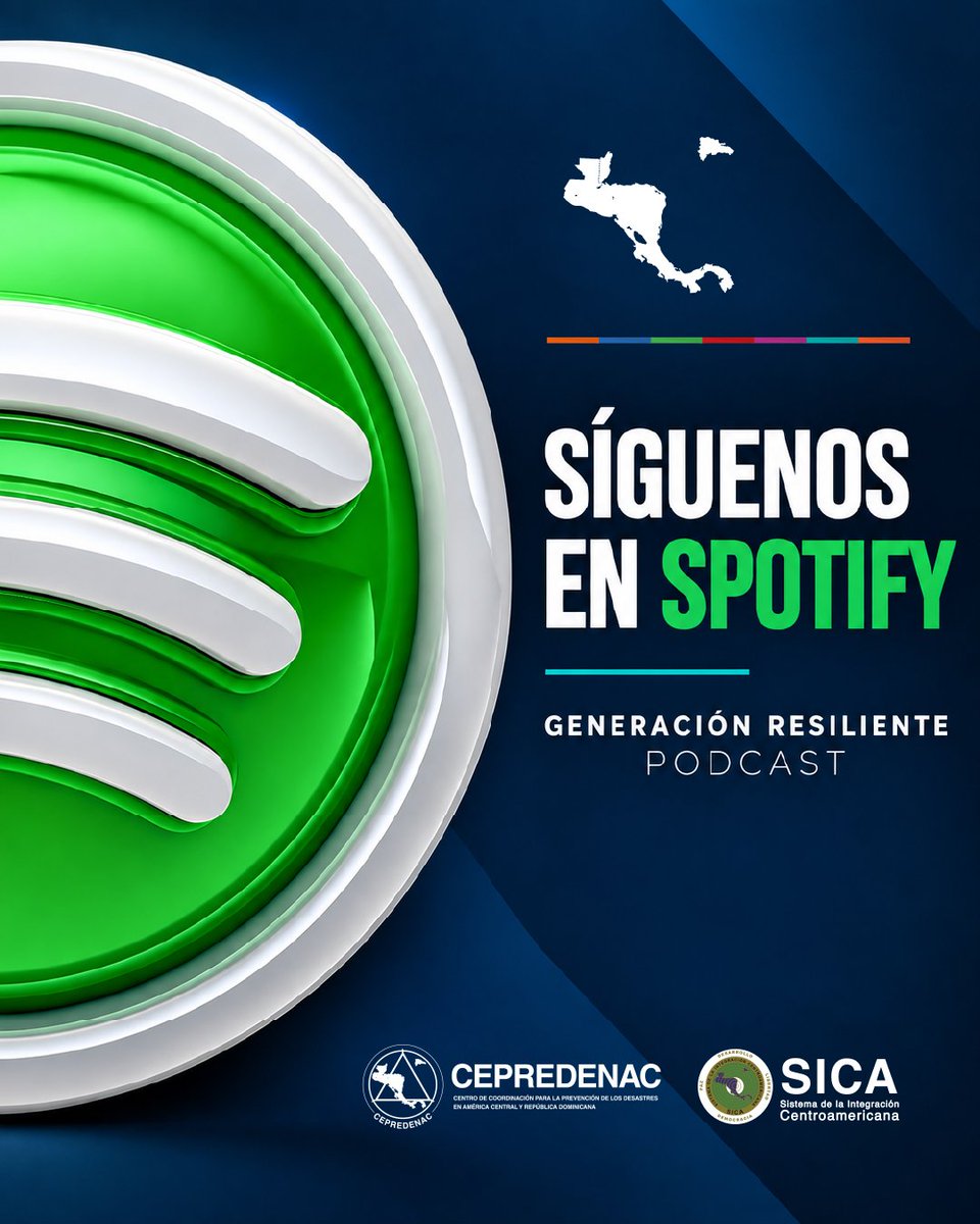 CEPREDENAC's tweet photo. 🎙️💚 Generación Resiliente también está en Spotify.

Y en Spotify no solo puedes escuchar nuestros episodios: también puedes verlos en video. 🎧🎥

Síguenos para no perderte los próximos episodios:

🔗https://t.co/gmUfIs7Er0

Sé parte de Generación Resiliente. https://t.co/9G5O0dRgRg
