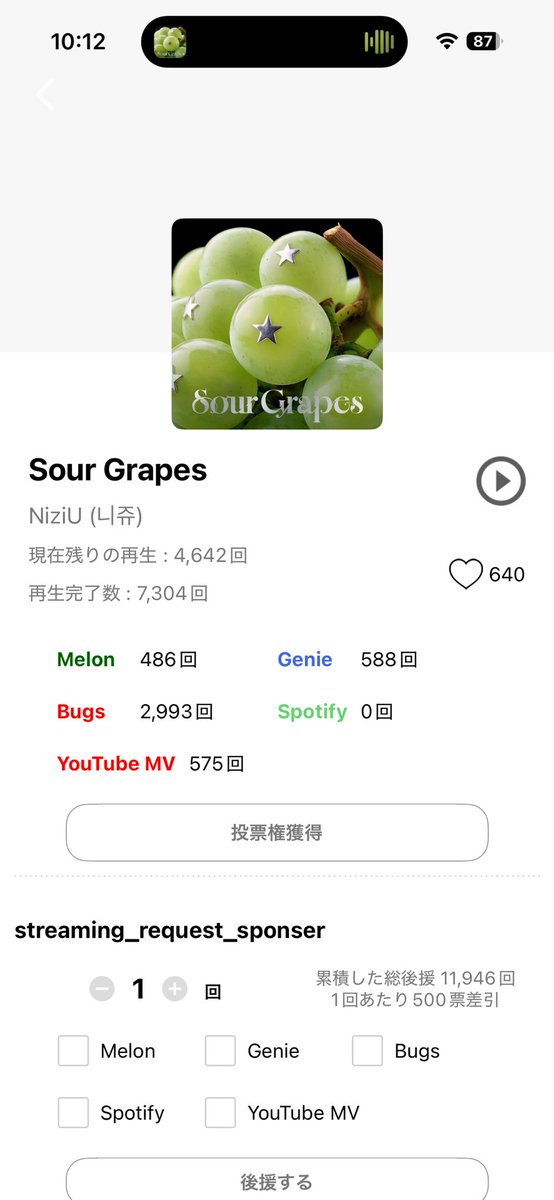 hirokurosaru's tweet photo. 📣 JYPファミリーの皆さまへ💚
NiziUが韓国で「Sour Grapes」で活動中です🍇 SHOW CHAMPION 3作連続1位を目指し頑張っています！
よろしければDUCKADでのMV視聴、お仲間への共有、YouTubeでのMV視聴にご協力いただけませんか？🙏
皆さまの応援に心から感謝します💚

#NiziU #SourGrapes #JYPFamily https://t.co/RlY7u1YKLC