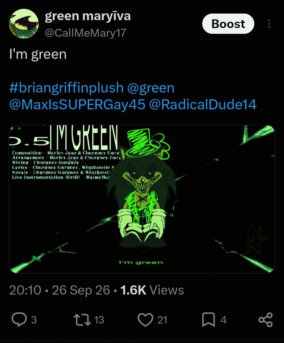CallMeMary17's tweet photo. that evil piss lord somehow got almost 2k views than any of my art Ive ever done, and hes just a shitpost.

Im proud of him. https://t.co/C3SYVLmjOO