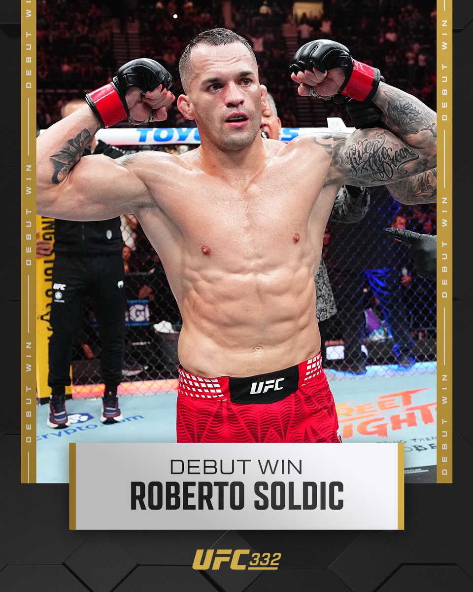 Made his UFC debut in style 😎

[ #UFC332 | LIVE NOW on @​ParamountPlus and @​CBS ] 
 [📷](https://pbs.twimg.com/media/HTv8nribUAAuNOM.jpg) https://pbs.twimg.co