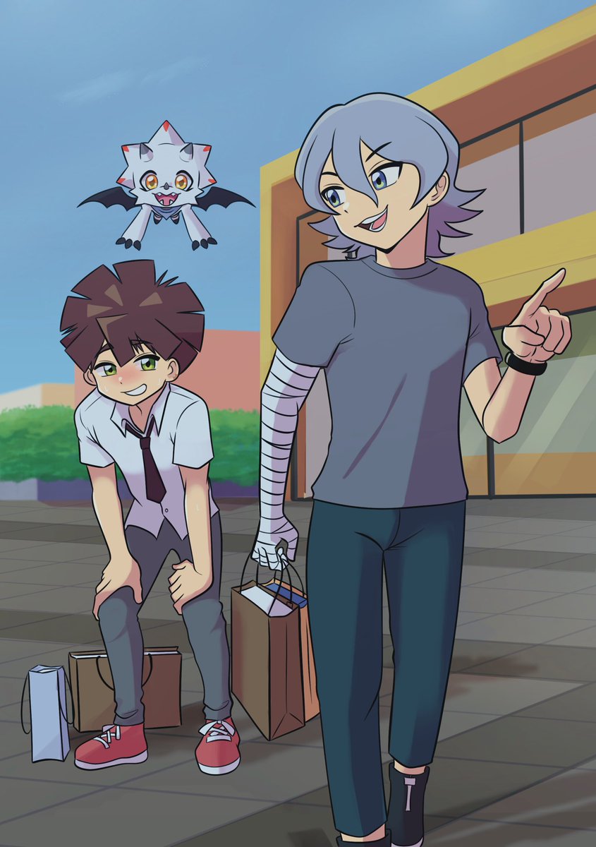 Donutprty's tweet photo. Today is Digimon Ghost Game 5th Anniversary . Here are my two pieces I did for the zine. I got to draw Gammamon and Kiyoshiro for the collab.

#Digimon #デジモン #ゴスゲ5周年 https://t.co/OZ2qFqeyBN