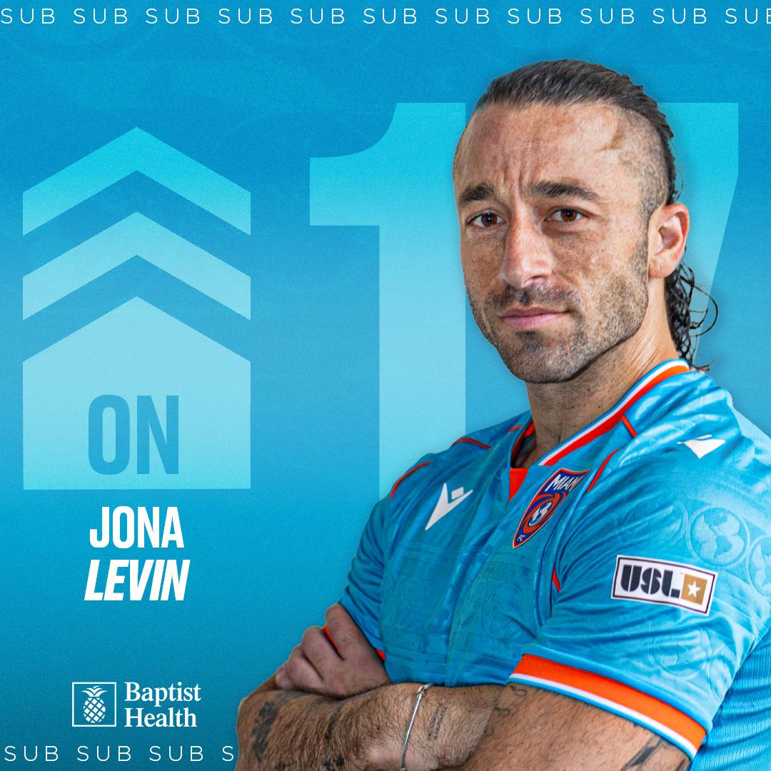 TheMiamiFC's tweet photo. 82โ | ๐ Levin comes on for Romero.
Pres. By @BaptistHealthSF
#VamosMiami | #TBRvMIA 1-2 https://t.co/BZI87b34Tb
