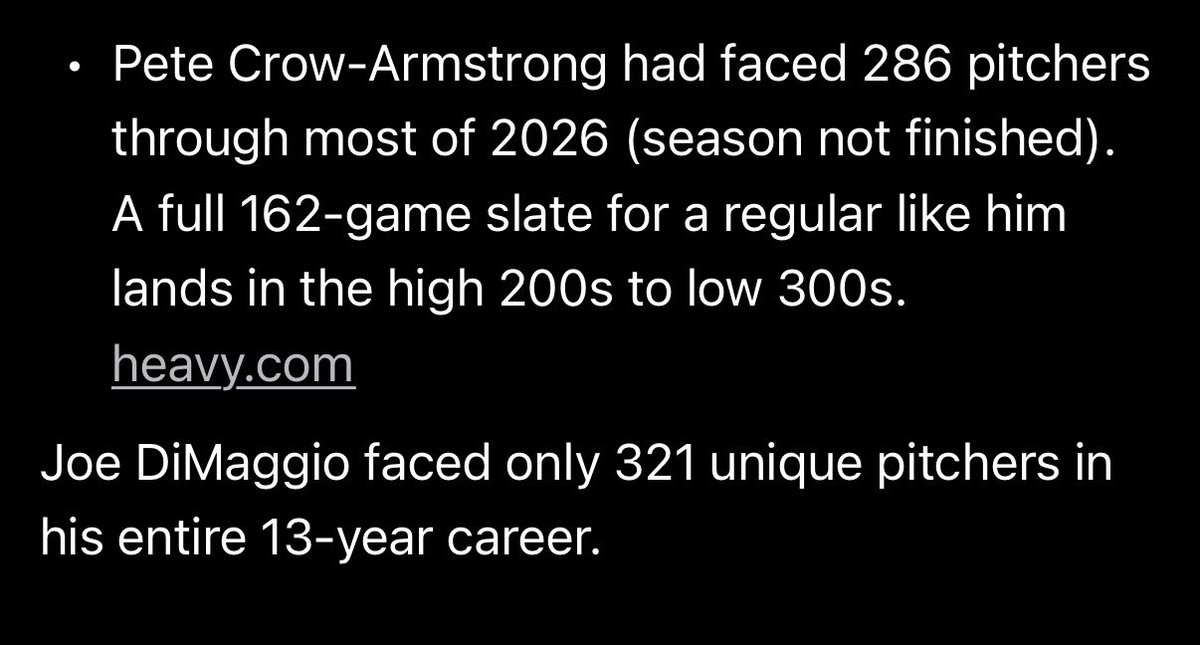 TwoFiveBaseball's tweet photo. @CoachCahill PCA faced nearly as many arms in one year as DiMaggio faced in his entire career. https://t.co/cRlb2MWNVt