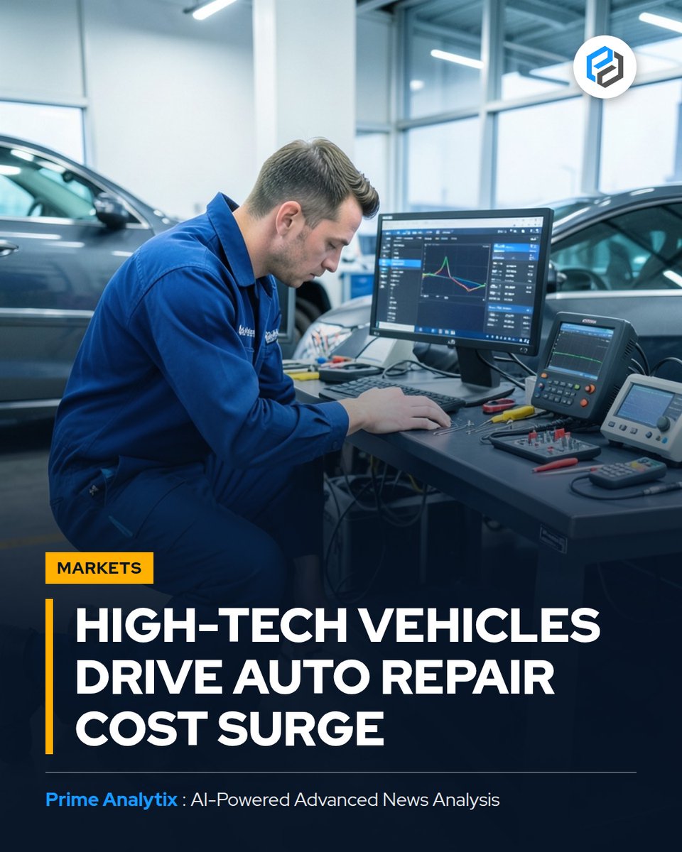 PrimeAnalytix's tweet photo. Auto repair costs have surged 60% since 2019 due to high-tech vehicle complexity, with ADAS calibration and software expenses driving up bills for shops and consumers. AAA advocates for 'right to repair' legislation.
#AutoRepairCosts #ADASCalibration #RightToRepair #AAAStudy https://t.co/5JiVwoHZeE