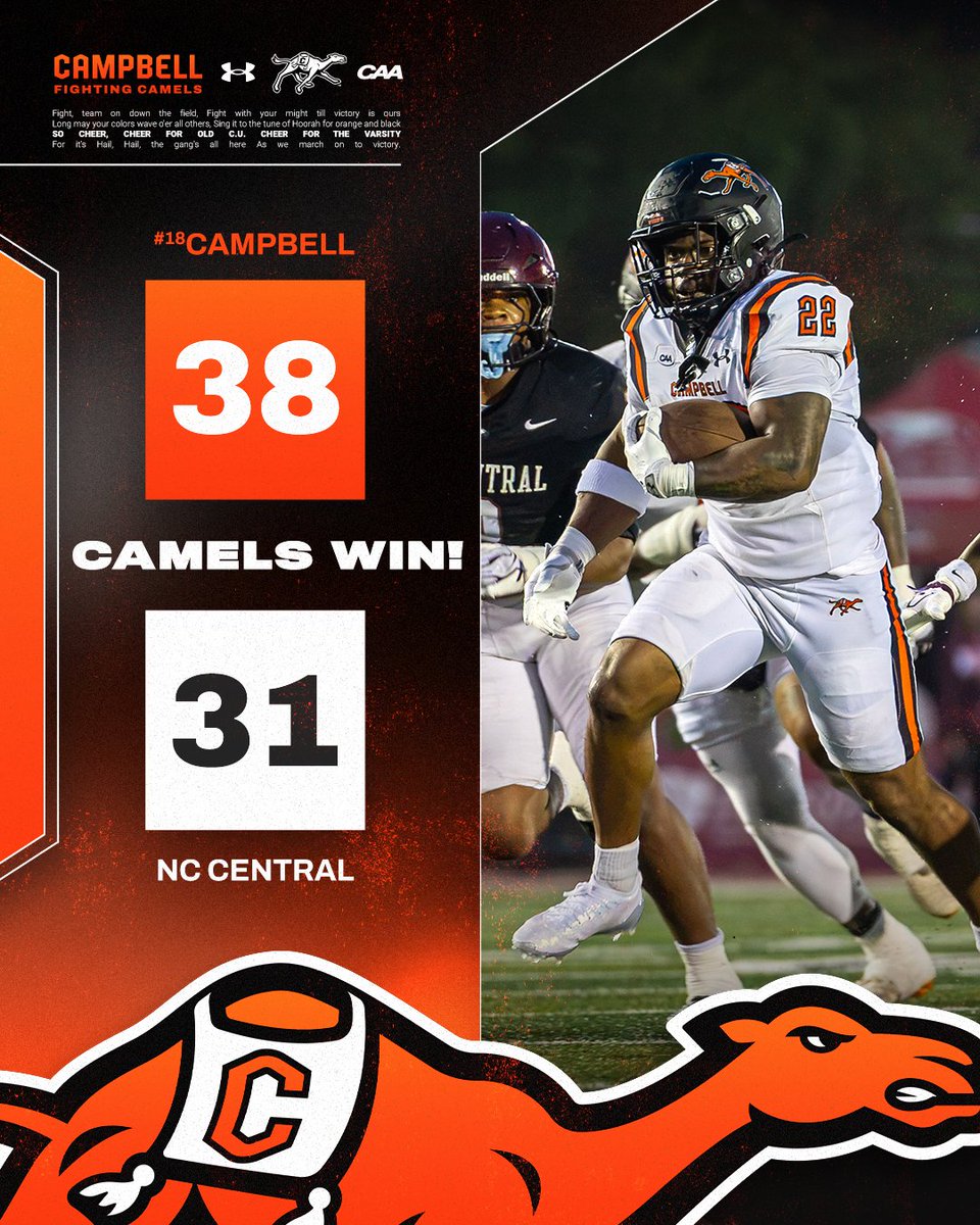 GoCamelsFB's tweet photo. The defense holds! CAMELS WIN!!!

#FightAsONE | #RollHumps 🐪🏈 https://t.co/e7L0D6wG7K