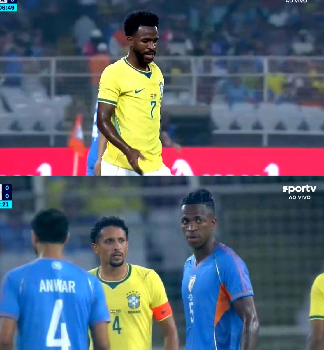 Joacmillo's tweet photo. ¿Por qué el jugador de India se parece más a Vinicius que el Vinicius de Brasil? https://t.co/cNVdUwv9iC