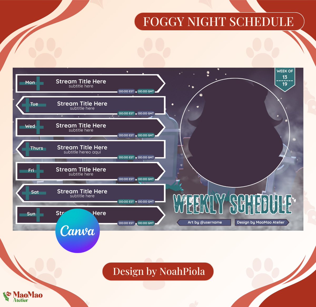 MaoMaoAtelier's tweet photo. ✨ FREE HALLOWEEN STREAM SCHEDULE! 🎃

🔽Want to download it? The link is in the comments!
#FreeAsset #HalloweenAsset #VTuberAsset https://t.co/LPhg0OWUMl