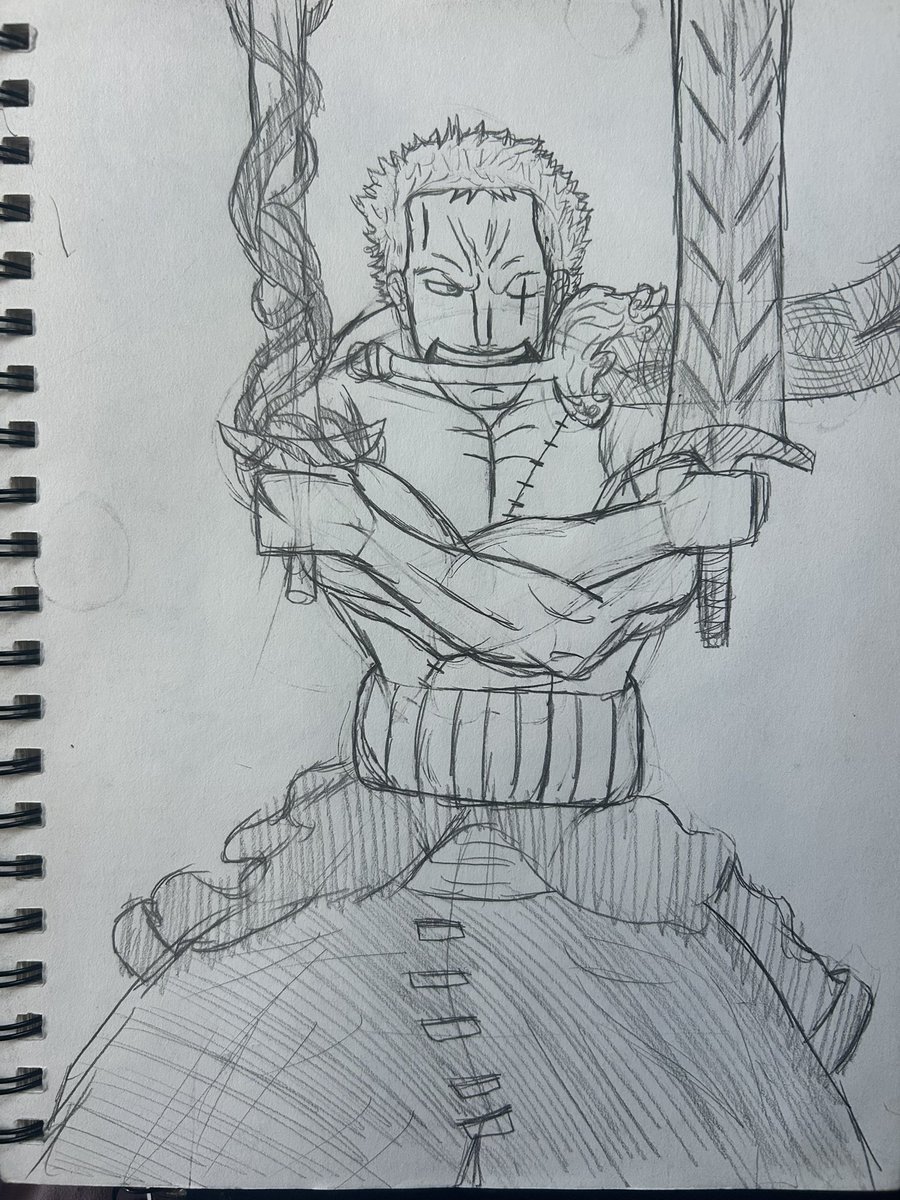 WolfMan_NSFW's tweet photo. Here’s a rough sketch of Zoro new 3 sword style? https://t.co/lb6NUg8bC4