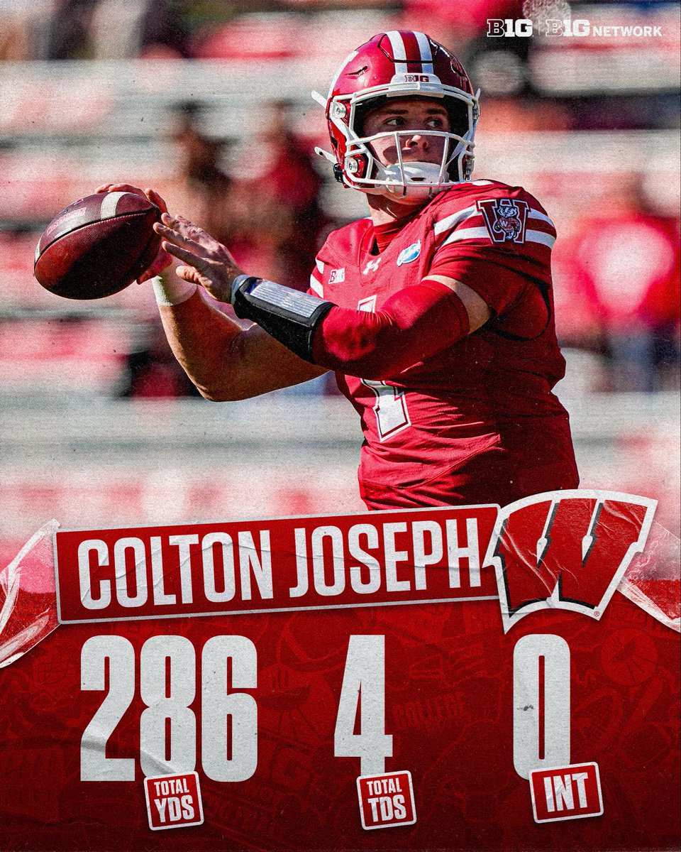 BigTenNetwork's tweet photo. Almost half those yards (141) came on the ground 😤 https://t.co/lN7MMQuT5O
