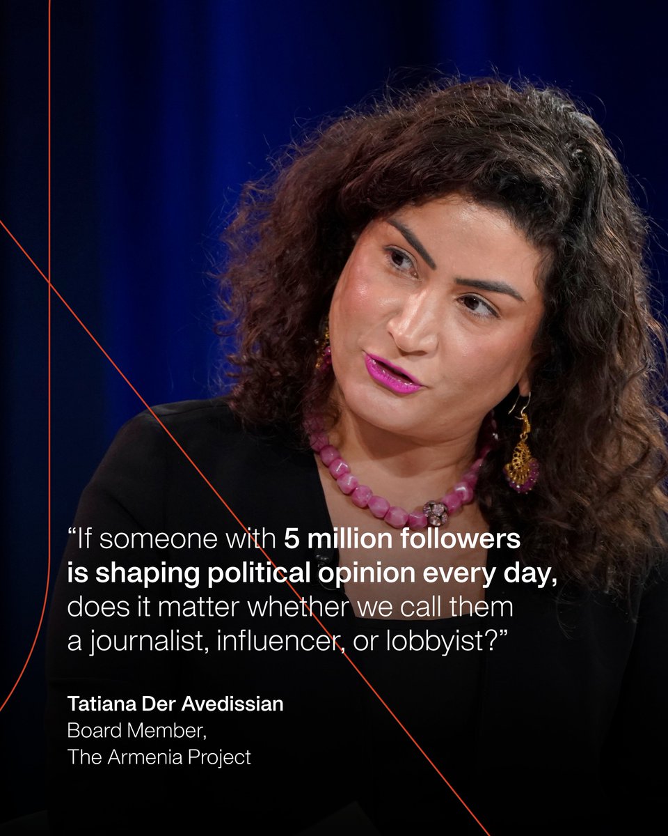 ConcordiaSummit's tweet photo. Journalist, influencer, or lobbyist? Tatiana Der Avedissian of @TAP_Armenia on who really shapes public opinion in 2026 and whether the same transparency rules should apply to all. 

Watch the full session: https://t.co/4LbPX1ZMYN https://t.co/XrhscGPL65