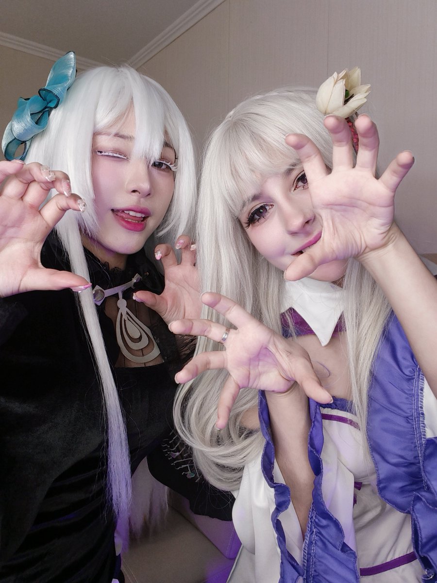nekomancier's tweet photo. White hair is superior sigh 
#rezero #echidna #emilia https://t.co/gmr1mEyoih