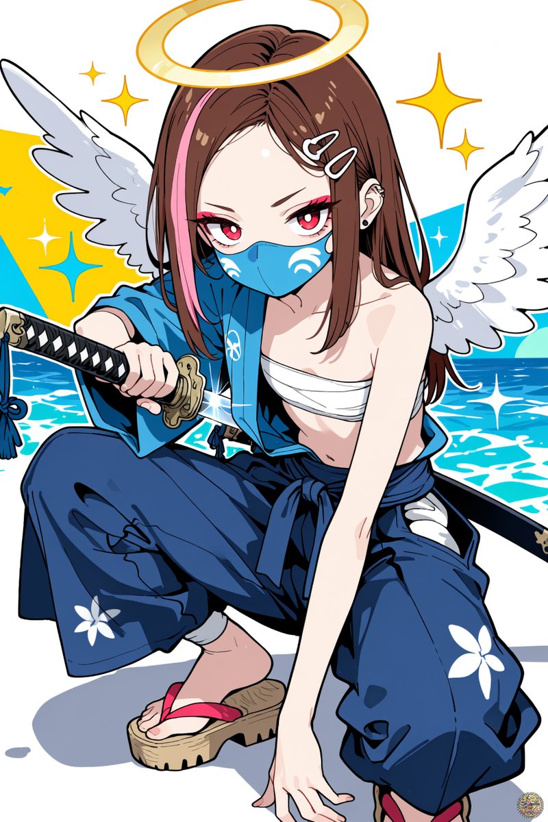 Jack_a_Otama's tweet photo. #AIマスク女子 AIイラスト #AIart AnimeArt

おはござー☀🐔
ゆったり日曜日ビッビー🌞
今日は「日本刀の日」⚔️✨
そして「天使の日」👼✨

日本刀と天使って、並べるとなんかすごい組み合わせ🤣
今日は刀を持った天使👀⚔️👼
みなさんは「日本刀」と聞いて、最初に思い浮かぶものって何です？⚔️

今日も素敵な一日になりますように🌸
笑顔でゆるよろですー！
いってらっしゃい！😊