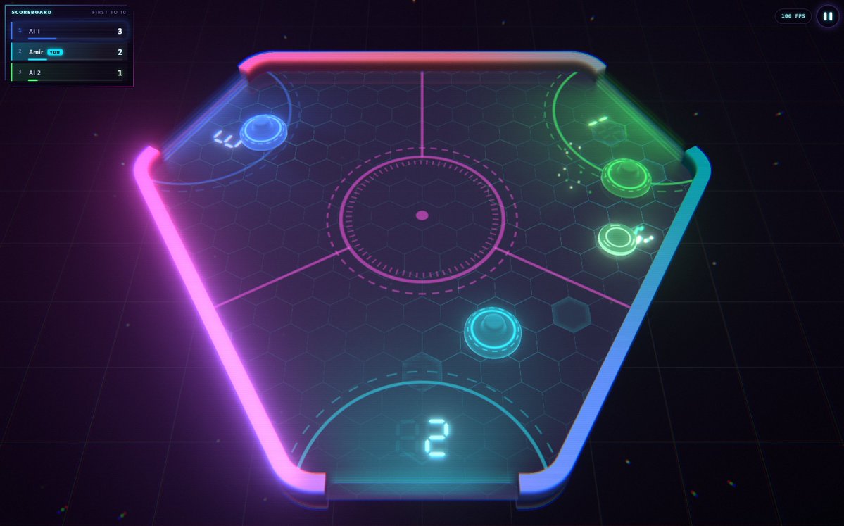 amirdev1997's tweet photo. I made an online web based air hockey game
Made via @threejs 
Link in comments https://t.co/PsjhjmEZrU