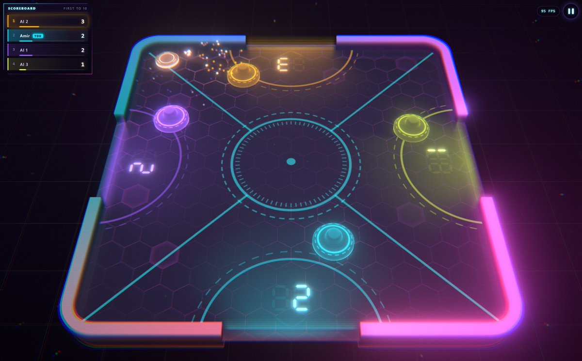 amirdev1997's tweet photo. I made an online web based air hockey game
Made via @threejs 
Link in comments https://t.co/PsjhjmEZrU