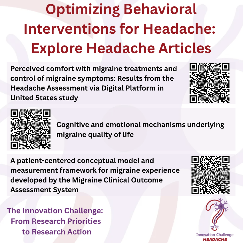 HeadacheJournal's tweet photo. How can we improve the quality of life for people with migraine? Explore Headache research on patient-centered outcomes and behavioral interventions to improve quality of life. 
Explore our "Collections": https://t.co/3RndodMDCc 

#HeadacheResearchPriorities #InnovationChallenge https://t.co/yOEZP7ZZWs