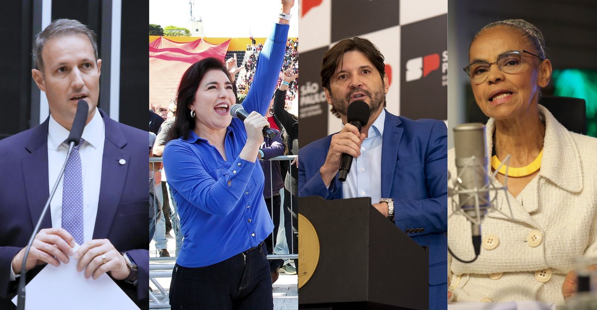eixopolitico's tweet photo. 🇧🇷 ELEIÇÕES 2026 | SENADO - SÃO PAULO (VOTOS VÁLIDOS)

Guilherme Derrite, André do Prado, Marina Silva e Simone Tebet aparecem em empate quádruplo pelas duas vagas ao Senado, segundo a Quaest.

🔵 Guilherme Derrite (PP): 25%
🔵 André do Prado (PL): 23%
🟣 Marina Silva (Rede): 22%
🟡 Simone Tebet (PSB): 22%
🟡 Guto Schiavetto (Missão): 2%
🔴 Dra. Eliana Ferreira (PSTU): 1%
🔴 Ednelson Cesaretti (PCO): 1%
⚫ Geraldo Rufino (Podemos): 1%
⚫ Maíra de Souza (UP): 1%
⚫ Márcio Alves (UP): 1%
🟣 Soninha Francine (Cidadania): 1%
🔴 Petter Maahs (PCB): 0%
🔴 Weller Gonçalves (PSTU): 0%
⚫ William Teixeira (Agir): 0%

📊 Quaest/TV Globo
📅 2-3/outubro
3.702 entrevistados • ±2 p.p. • Presencial
Registro TSE: SP-04726/2026