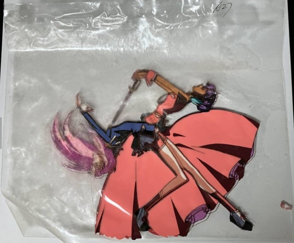 _madoka_akemi's tweet photo. This Poor utena &amp; anthy cel
The vinger syndrome is so bad on the second layer cel its literally crystallised 💔

Use this as a reminder check on your cels you have stored away 😭

#少女革命ウテナ #セル画 #animationcel https://t.co/fAj64fvMXW