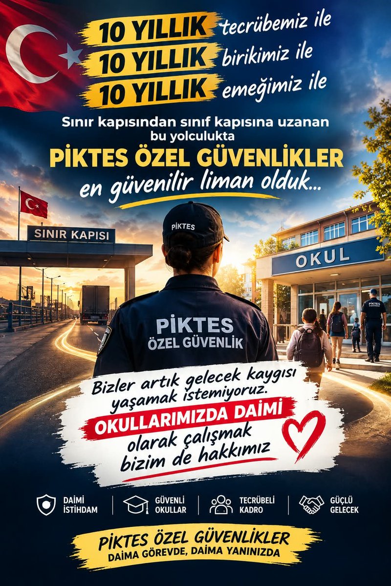 Durdaneelik1's tweet photo. @topogluemre hayatBoyuÖğrenme 
#HayatBoyuEmek 
#HayatBoyuEğitim
@topogluemre
@chnkvnc
@memetsimsek
@Yusuf__Tekin
#Piktes ÖZEL GÜVENLİKLER 
📌10 YILLIK TECRÜBEYLE
📌10 YILLIK EMEKLE
📌10 YILLIK BİRİKİMLE
12 AYLIK İSTİHDAMA DAHİL
OLMAYI  BEKLİYORUZ 
SAYGILARIMIZLA
🇹🇷TÜM OKULLAR GÜVENDE OLSUN https://t.co/8EOJ2mJqeE