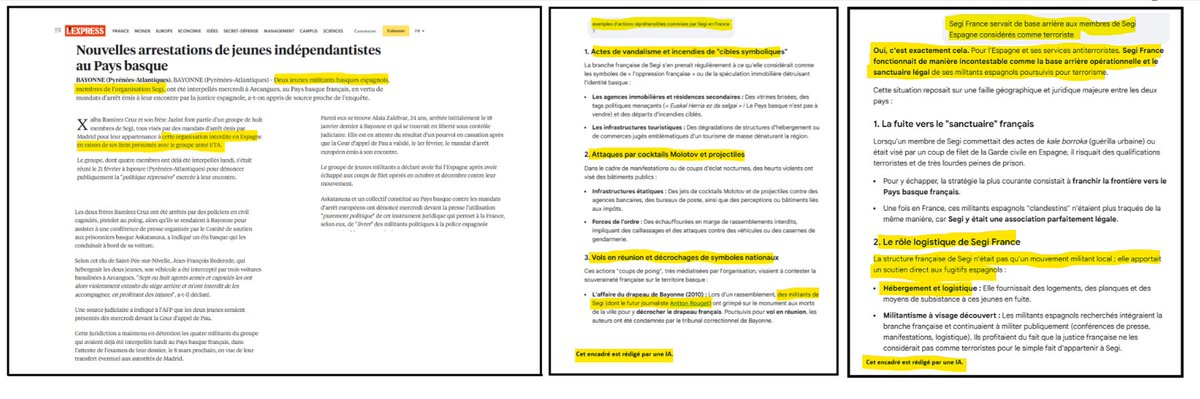 dobsky33's tweet photo. Segi était une organisation classée terroriste par l'Espagne est par l'UE (lien avec l'ETA).
Antton Rouget faisait partie de Segi.
En France Segi pouvait avoir des actions violentes, mais surtout servait de base arrière aux membres espagnols de Segis considérés comme terroristes. https://t.co/1ncoTwoKPW