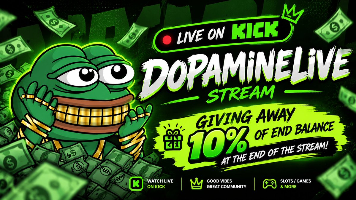 DopamineGrinder's tweet photo. 🟢 LIVE NOW ON KICK! 🔥

Stay until the end for a chance to win 10% OF THE FINAL BALANCE! 🎁💰

👀Make sure you LIKE + RT this post and JOIN THE STREAM!  

Don’t miss it lock in! 🔥

🔴 Watch live: https://t.co/EmDgFxzjUj https://t.co/LNevDYI4Ll