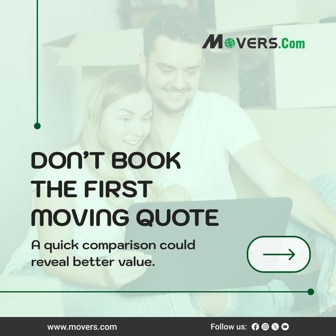 MoversCom's tweet photo. Found a moving quote that looks good? Don’t book just yet! 👀
A little research now can help you make a smarter choice for moving day. 📦🏡
#MoversCom #MovingTips #MovingQuotes #MovingCompany #MovingAdvice #MovingDay #MovingChecklist #RelocationTips #MovingOnABudget https://t.co/w6eGejDyes
