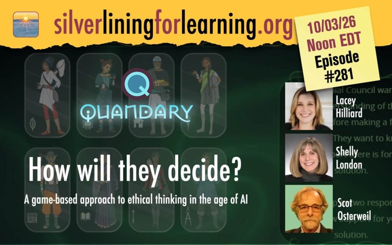 travelinedman's tweet photo. October 3, 2026
Episode 281 | How will they decide? A game-based approach to ethical thinking in the age of AI
https://t.co/09JhyOGo9A
Video (1:00:18): https://t.co/sQmzGfUDGH; #Edtech; #Edtechchat https://t.co/jatJvnWFtm