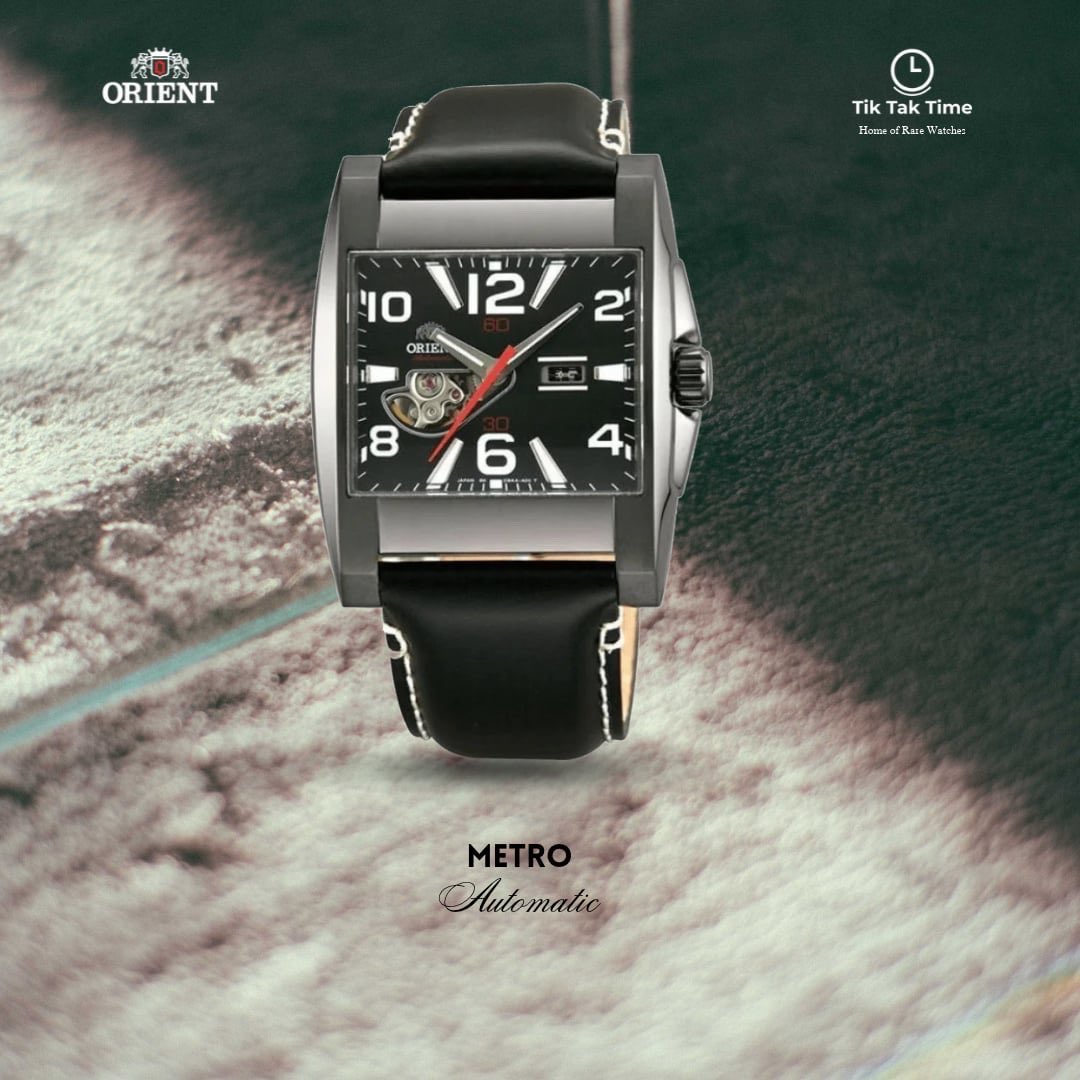 TiktaktimeInfo's tweet photo. ⌚ ORIENT Metro Automatic (CDBAA003A) — a sleek fashion square watch with Japanese automatic movement! Black leather strap, black dial, 39.5mm stainless-steel case (12.5mm thick), mineral crystal, and water resistance up to 50m. ⌚🖤 #Orient #Automatic #Metro https://t.co/2yyogDCfIN